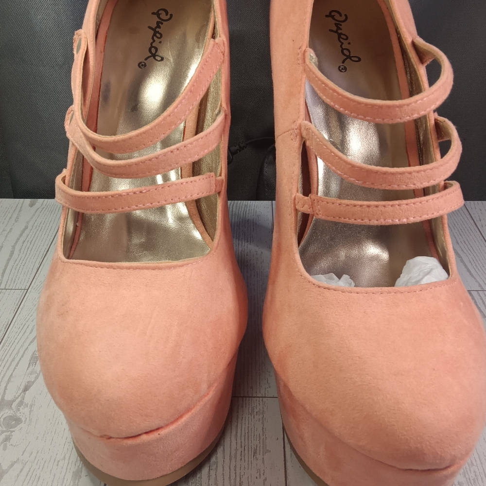 Qupid Pink Heels Satin Finish